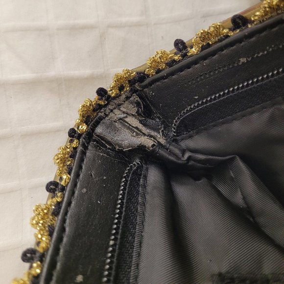 Malisha black and gold satchel. - Picture 6 of 7